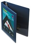 Avery 68055 Framed Presentation EZD Locking View Binder, 1in Capacity, Navy Blue, Carton of 12