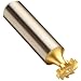 Niagara Cutter B555 Straight Tooth Shank Type Keyseat Cutter, High Speed Steel, TiN Coated, Round Shank, 1/2" Cutter Diameter, 10 Tooth, 3/32" Width