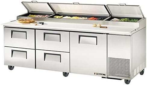 True S/S 1-Door 4-Drawer 30.9 Cu Ft Pizza Prep Table
