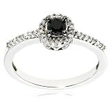 14k White Gold Black Diamond Ring (1/3 cttw)