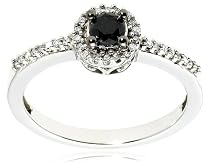 14k White Gold Black Diamond Ring (1/3 cttw)