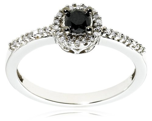 14k White Gold Black Diamond Ring (1/3 cttw)