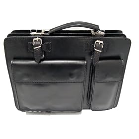 ROBY leather briefcase - business bag deep black