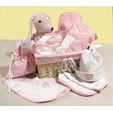 Trend Lab Deluxe 12 Piece Gift Basket Set in Pink
