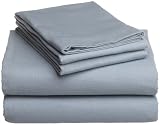 Pike Street 135-Gram Solid Flannel Queen Sheet Set, Blue Haze