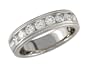 18k White Gold 1ctw Round Brilliant Diamond  Band w/ Milgrain Edge (H, SI2)