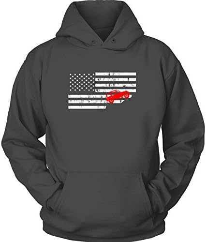 Jeep Grand Cherokee ZJ USA Flag Unisex Hoodie Large Charcoal
