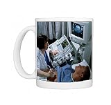 Doppler ultrasound scanning of a mans abdomen Photo Mugs