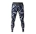 COOLOMG Compression Pants GYM Running Tights Length Pants Leggings For Men Youth Boy Blue Lightning M