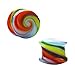 BodyJ4You 4PC Glass Ear Tapers Plugs 4G-14mm Rainbow Swirl Teardrop Spiral Gauges Piercing Set