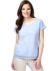 Pure Cotton Broderie T-Shirt