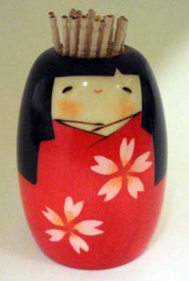 Kokeshi Doll Toothpick Holder #GKU22Red