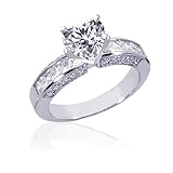 1.70 Ct Heart Shaped Diamond Engagement Ring 14k SI1-H