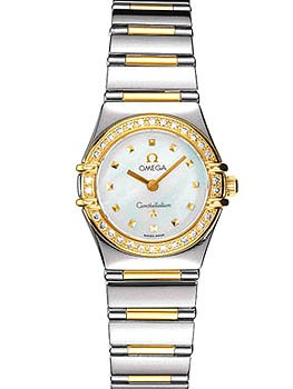 Omega Watches, Omega Constellation Womens Small Mother-of-Pearl Dial Diamond Bezel 18K Yellow Gold / Stainless Steel Cindy Crawford Watch 1365.71, Womens Watches, Womens Omega Watches, Omega Womens Watches