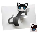 Sabuda Cat Pop Up Cards, Set of 8 Cards with 2 Different Cats Including Orange and Black