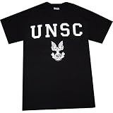 Halo: UNSC (United Nations Space Command) Logo Black T Shirt, Adult Large
