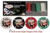 Poker CHip Gift Set: 100 11.5 gram Las Vegas Poker-Suited Clay Composite Chips w/Denominations