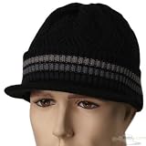 Acrylic Rasta Beanie Visor-Black Grey