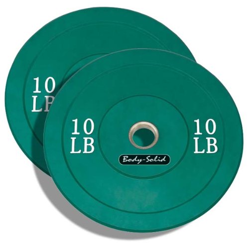10lb. Body Solid Green Bumper Plate Pair