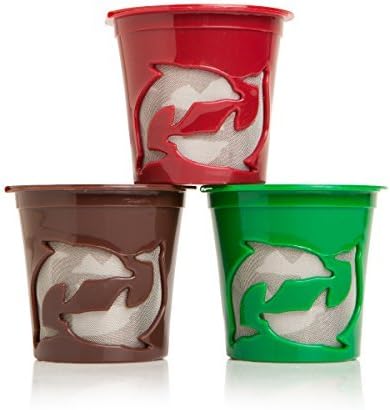 Filip Coffee - Refillable K-Cup Pods for Keurig Machines - 8ml Scoop Included - Set of 3 Pods (Multi-Color)