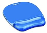 Fellowes 91141 Gel Crystal Mousepad/Wrist Rest (Blue)