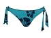 Island Soul Blue on Blue Floral 70's Style Bikini Side Tie Pant (Small)