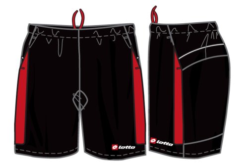 Lotto Tennishose Open jr, Unisex - kinder, black/flame