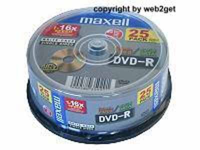 Maxell DVD-R Rohlinge (16x Speed, 4,7GB, 120 Min, 25er Pack) Preisvergleich