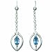 1.50 Ct.T.W. Genuine Marquise Cut Swiss Blue Topaz in Pure Sterling Silver Earrings