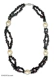 Garnet necklace, 'Crimson Queen' 0.4 W 18.9 L