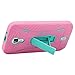 Studio 6.0 HD Case, SOGA [Ribbed Protection Series] Armor Kickstand Case Hybrid Hard Skin Phone Cover for BLU Studio 6.0 HD D650A (NOT Compatible With BLU STUDIO 6.0 LTE) - Teal / Hot Pink