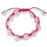 Cute Beautiful Macrame Adjustable Bracelet 10mm Rose Quartz Beads Knotted on a Pink Cord (Purchase Over $26.00 and Get 1 Free 10mm Macrame Bracelet)
