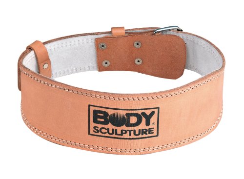 Body Sculpture Padded Leather Weight Lifting Belt -Medium