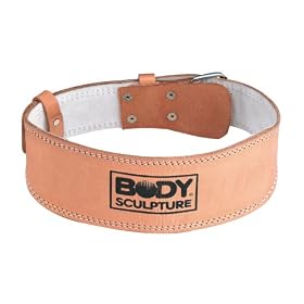 Body Sculpture Padded Leather Weight Lifting Belt -Medium