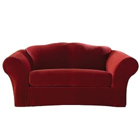 Stretch Pique 2-pc. Sofa Slipcover - Garnet