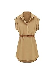 Spring Summer Fall Chiffon/Organza/Knit Cap Sleeves Sleeveless Belted Mini Dress 