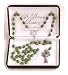St. Patrick Rosary with Green Glass Shamrock Beads and Silver-Plated Celtic Cross