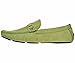 Amali Mens Casual Driving Moccasin Loafer in Green Microfiber With Silver Chain Ornament: Style Ecker Green-015