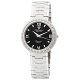 Black Diamond Watch, Jules Jurgensen Mens Diamond Accent Silver-Tone Watch