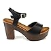 Beston CC25 Women's Basic Platform Chunky Heel Ankle Strap Dress Sandals