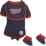 Reebok Minnesota Twins Newborn Navy Blue Three Piece Gift Set