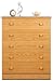 Casual 5 Drawer Chest In Oak Finish By Prepac Furniture