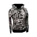 Anarchy Punk Print Newspaper Womens Zip Hoodie