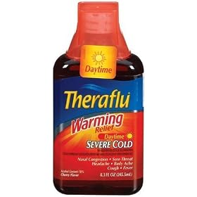 Theraflu Warming Relief Severe Cold & Cough, Daytime, Cherry Flavor, 8.3 oz.