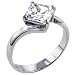 Jewelry : Square Cut Cz Twist Sterling Silver Promise Wedding Engagement Solitaire Ring