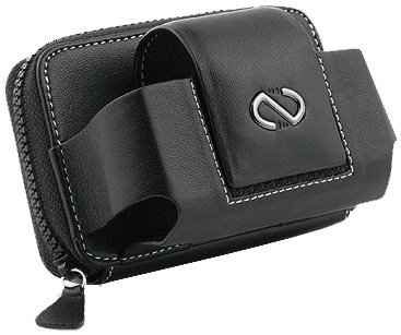Samsung Rugby SGH-A837 Horizontal Pouch Leather Case with Zippered Wallet - Swivel Belt Clip Leather Case with Zipper Compartments