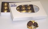 Scott's Cakes 1 Pound Dark Chocolate Covered Caramels in a White Gourmet Box