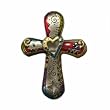 New Age Design Pewter Cross Pin with Color