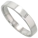Sterling Silver 4mm (3/16") Plain Flat Wedding Band / Thumb Ring