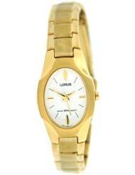 Lorus Oval Gold Tone Ladies Watch White Dial RRS28LX9